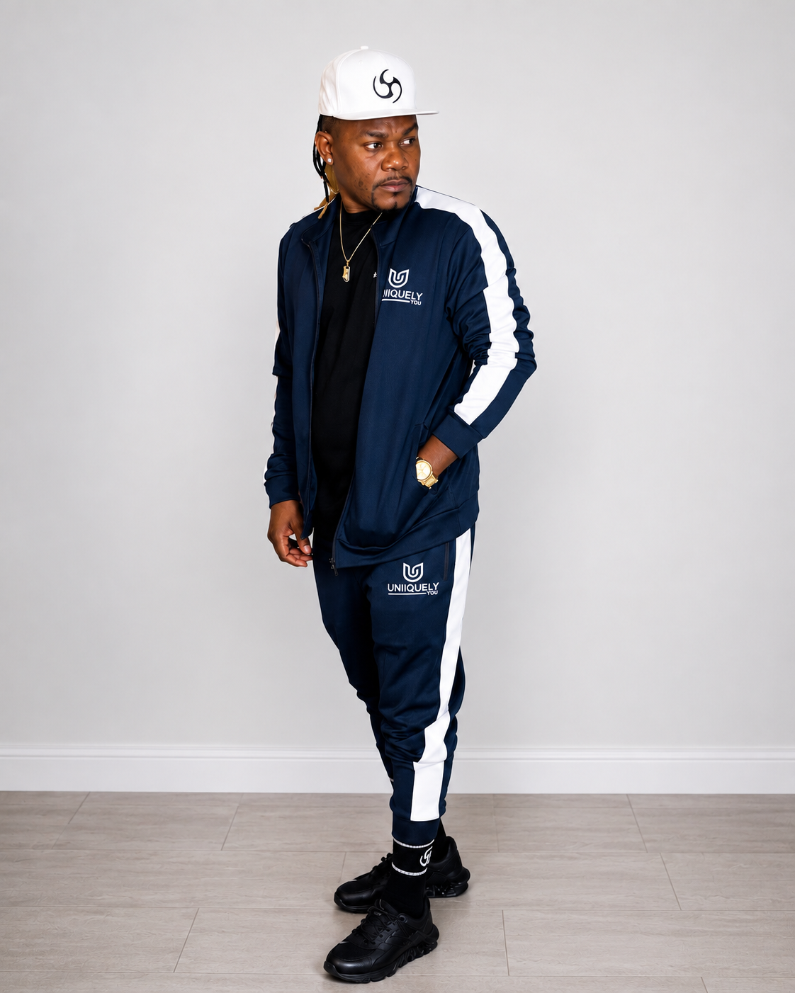 Uniiquely You Men’s Premium Tracksuit – Dark Navy Blue