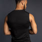 Men’s Black sleeveless muscle shirt, lightweight breathable fitness top, ideal for boxing and gym training