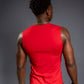 Men’s red sleeveless muscle  Tank shirt, lightweight breathable fitness top, ideal for boxing and gym training