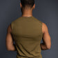 Men’s Army Green sleeveless muscle Tank shirt, lightweight fitness top, boxing and gym wear
